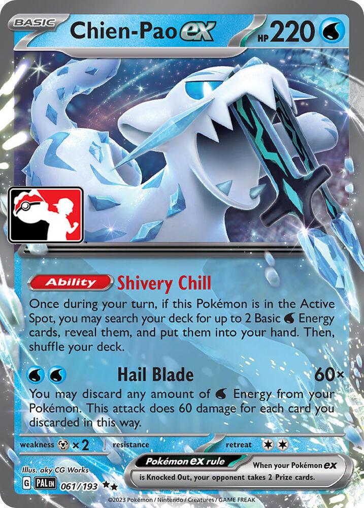 Paldea Evolved Chien-Pao Ex [Prize-Pack] Pokémon card